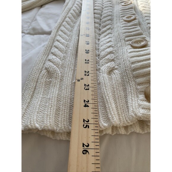 Style & Co. Women Chunky Knit Fisherman Rory Gilmore Cream Cardigan Sweater S - Picture 11 of 12